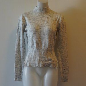 Renvy Gray Mock Neck Sweater With Open Back Sz XS